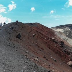Hiking along the crater rim