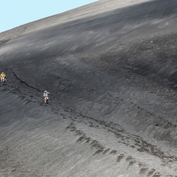 We "slid" down the volcano.