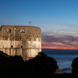 The old fortress walls surround the old city.