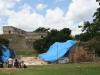 The ball court was still being restored.