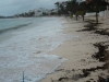 The surf washes up the beach.